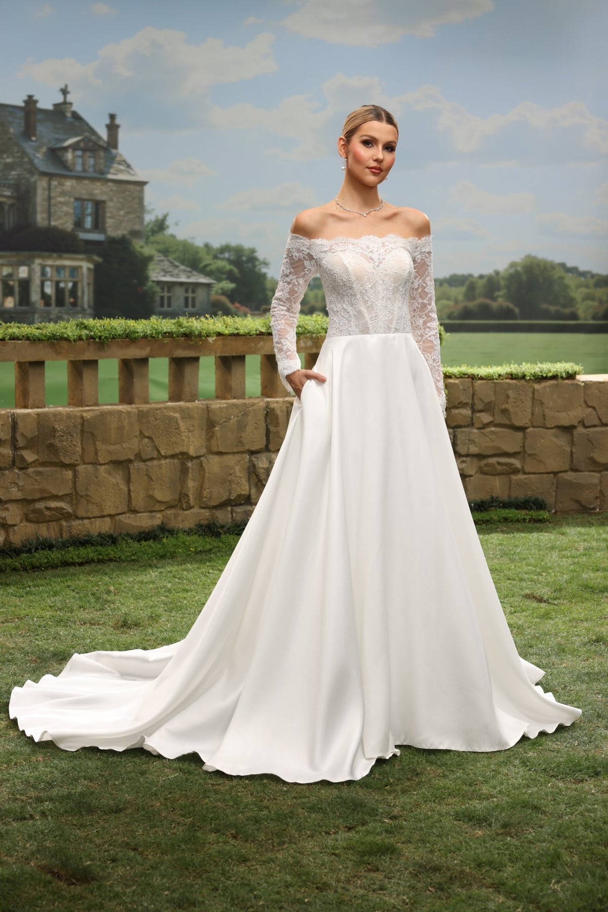 Rosalienne A-Line Off-the-Shoulder Sweetheart wedding dress — design detail 8