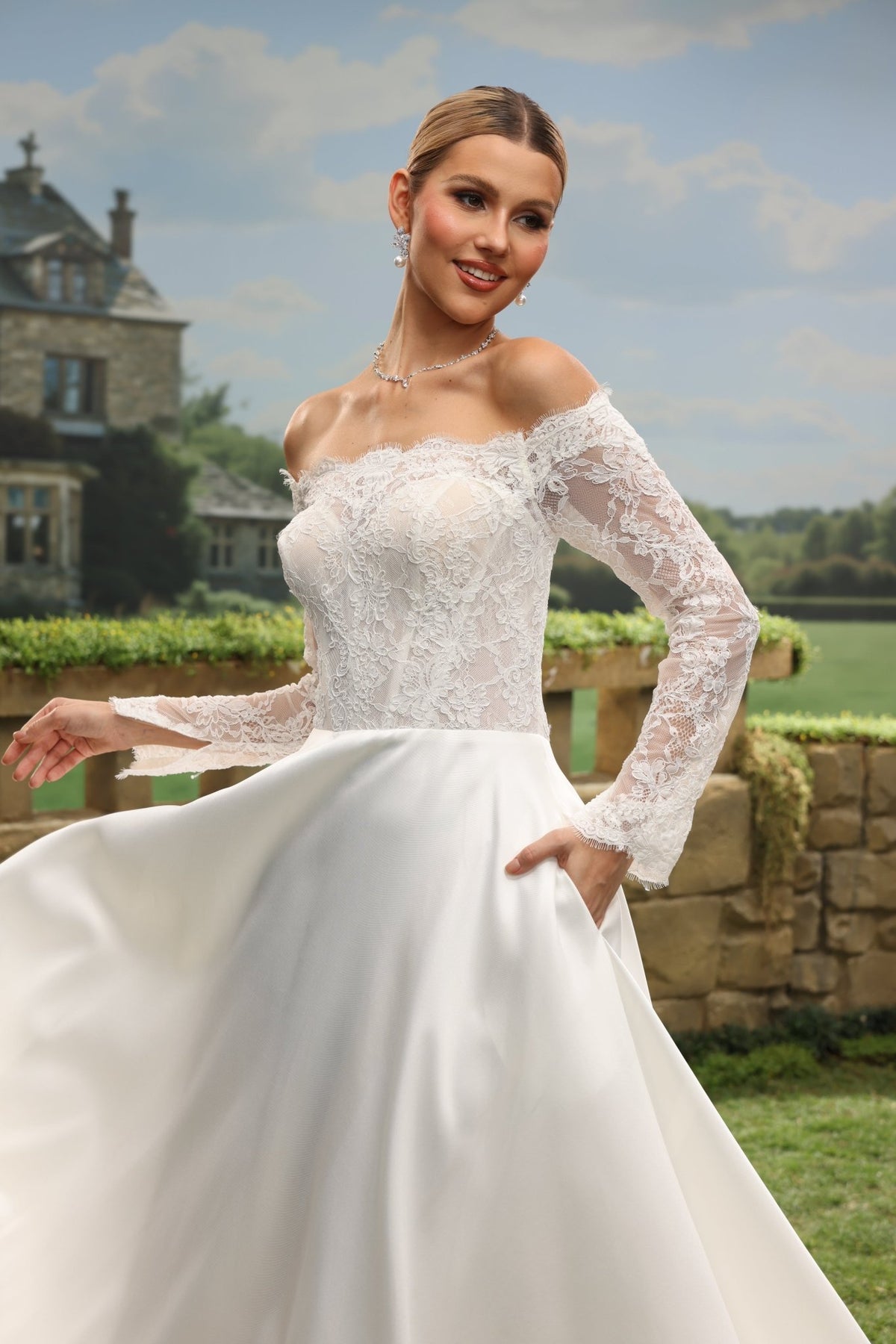 Rosalienne A-Line Off-the-Shoulder Sweetheart wedding dress — design detail 7