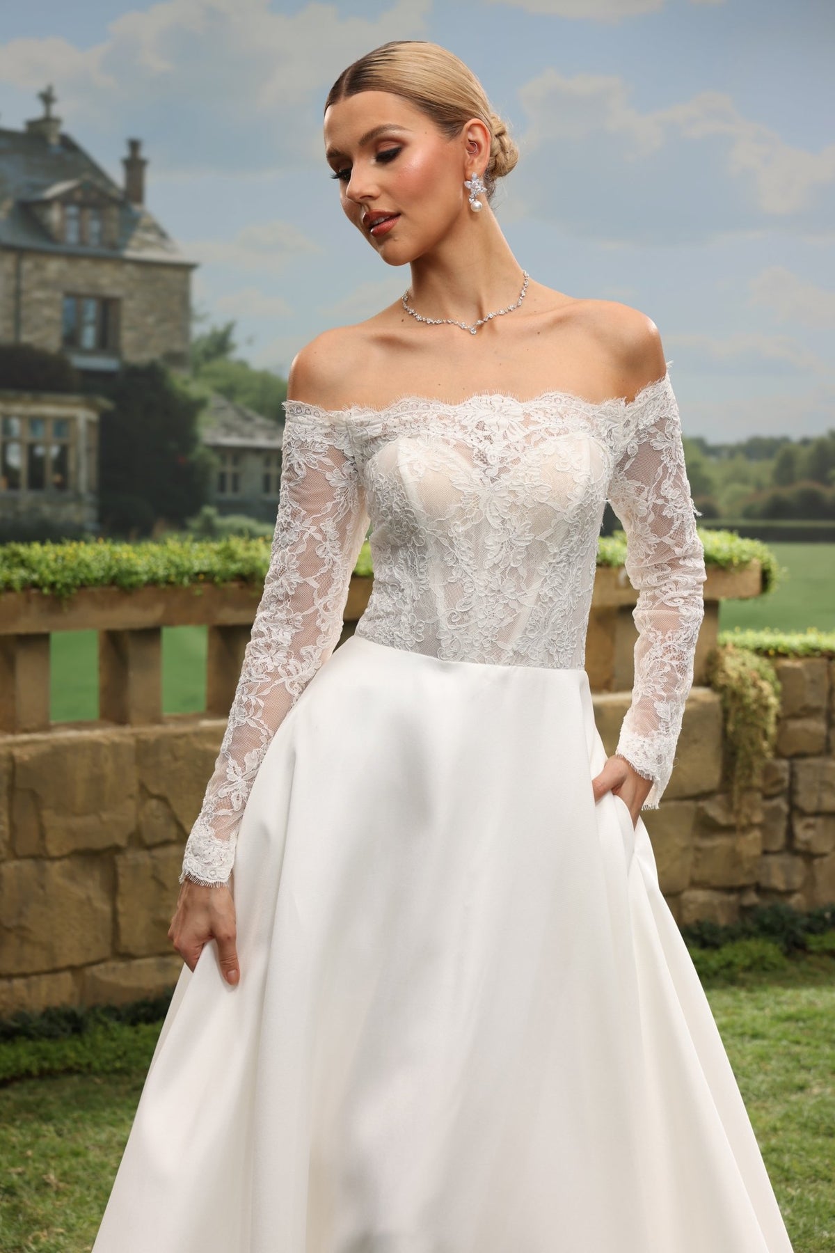 Rosalienne A-Line Off-the-Shoulder Sweetheart wedding dress — design detail 6