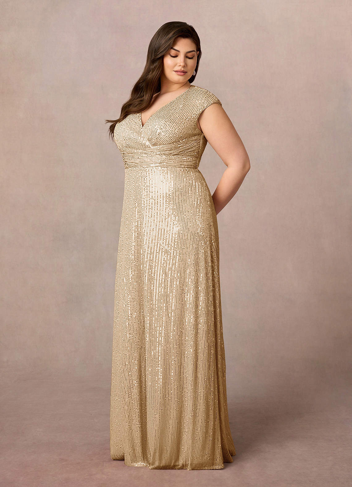 Sacramento A-Line V-Neck Sequined Tulle Mother of the Bride Dress