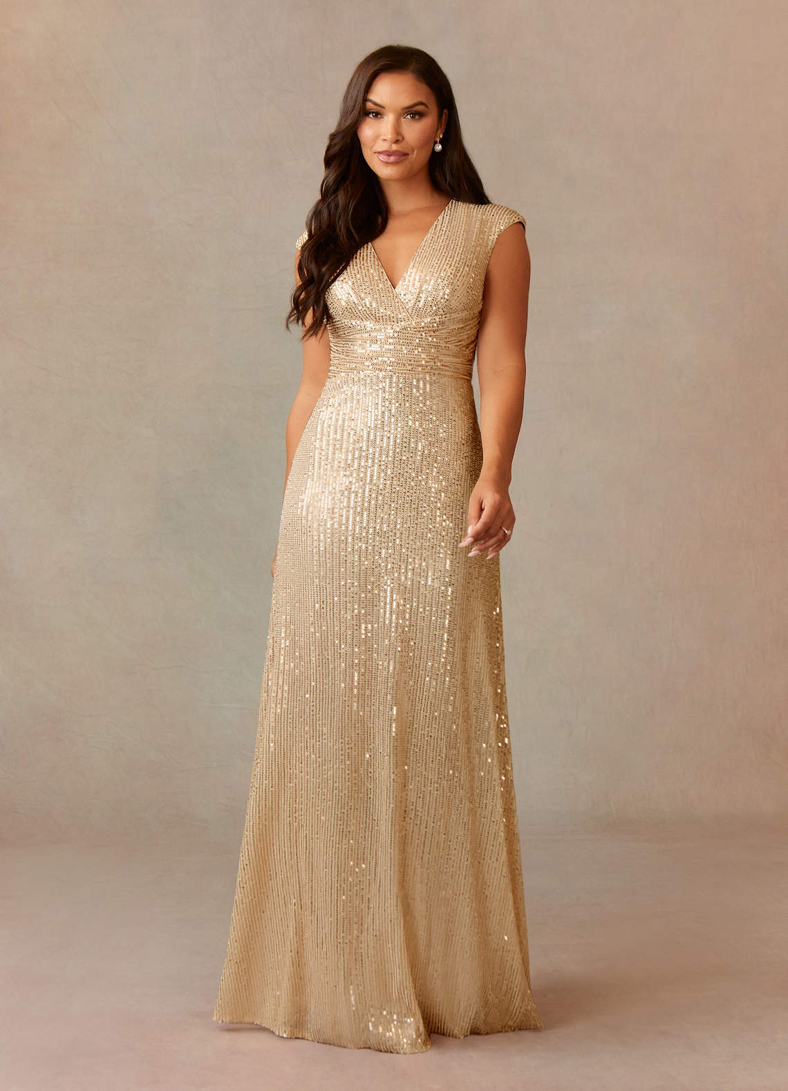 Sacramento A-Line V-Neck Sequined Tulle Mother of the Bride Dress