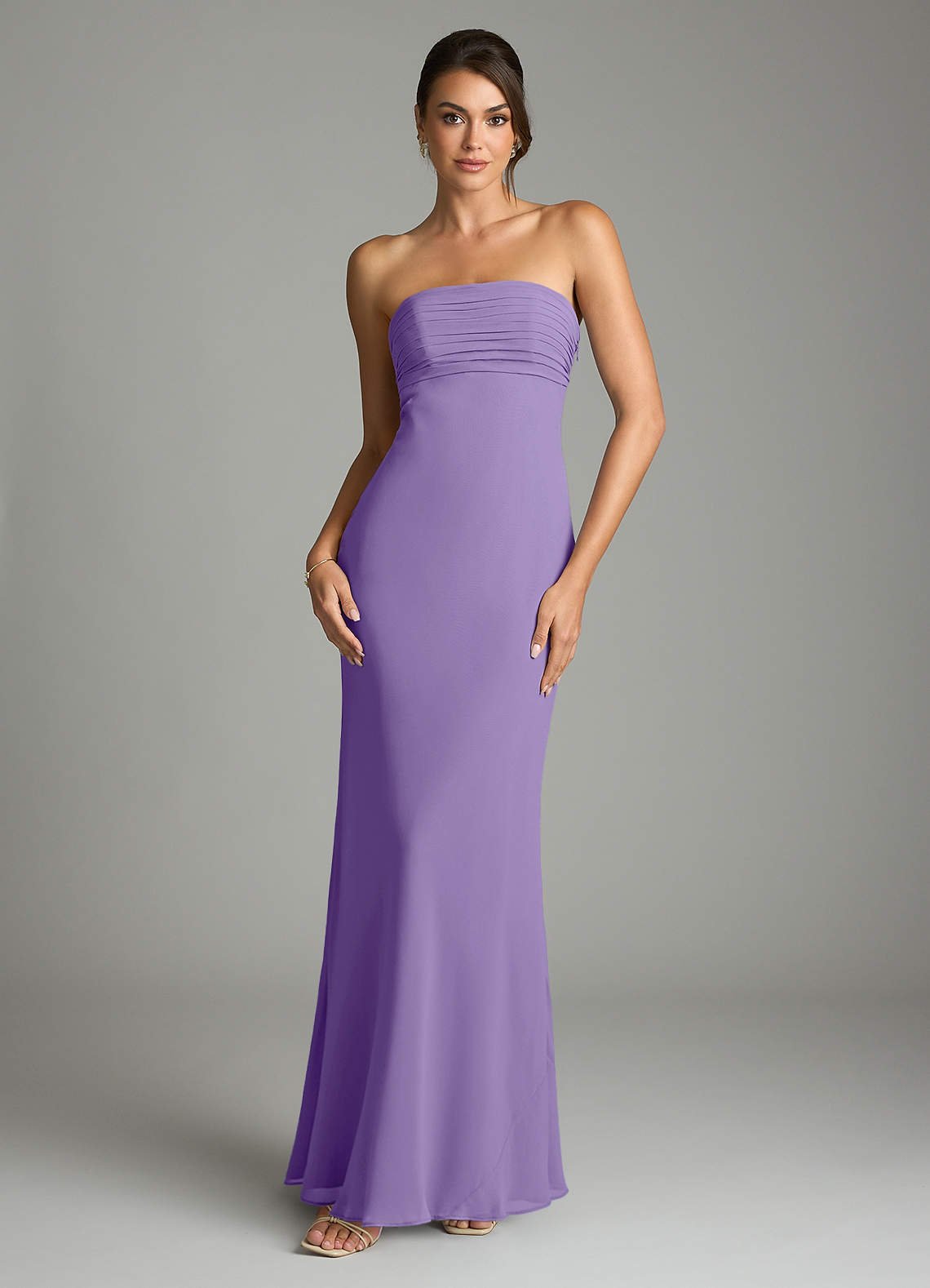 Saylor Mermaid Strapless Chiffon Bridesmaid Dress in Tahiti