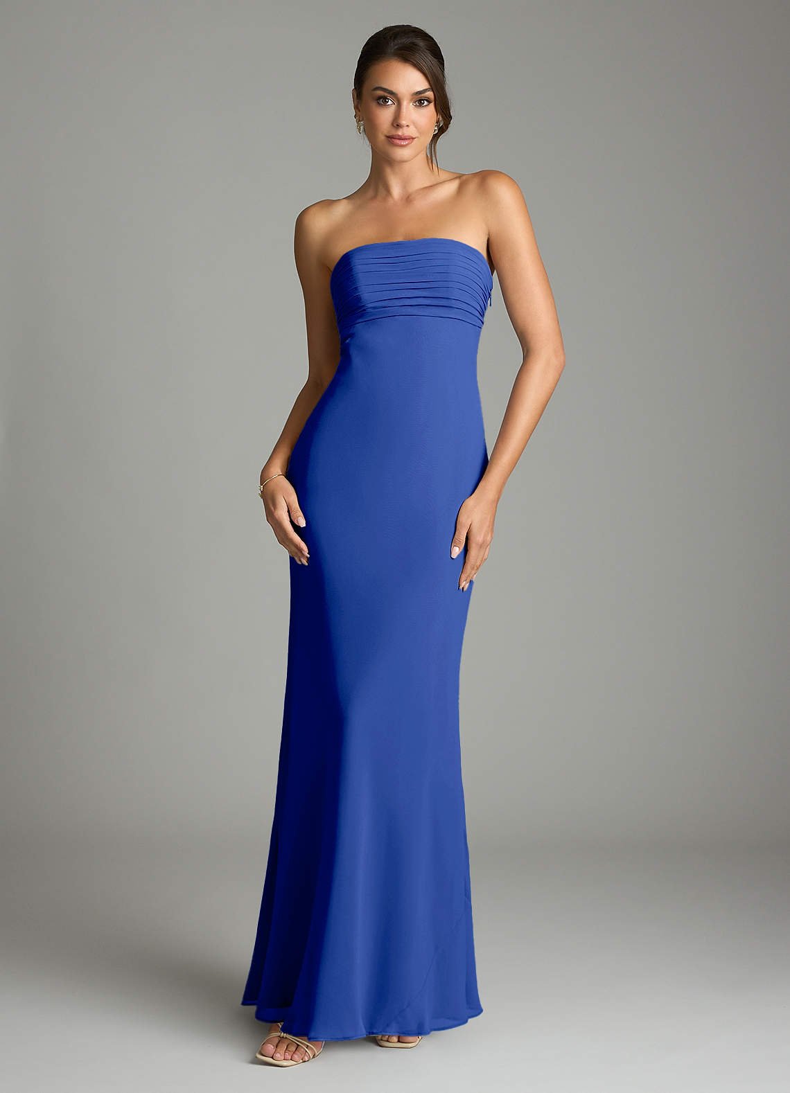 Saylor Mermaid Strapless Chiffon Bridesmaid Dress in Royal Blue