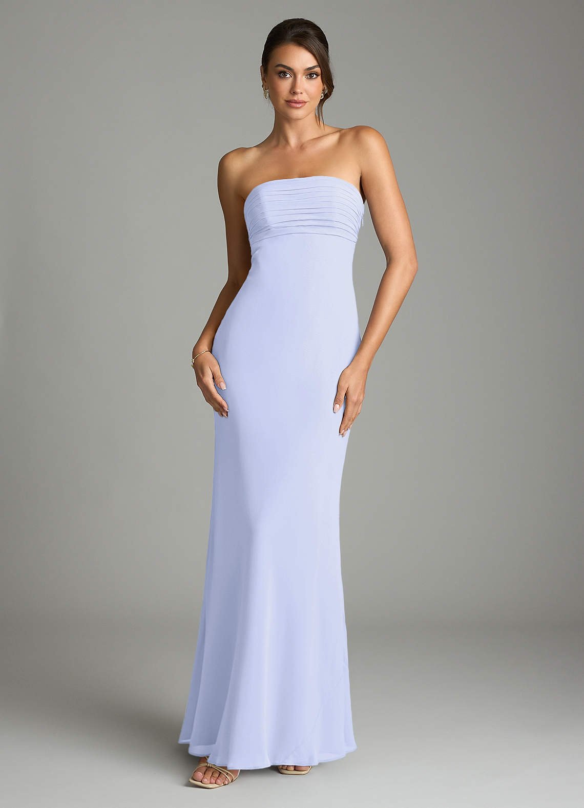 Saylor Mermaid Strapless Chiffon Bridesmaid Dress in Lavender