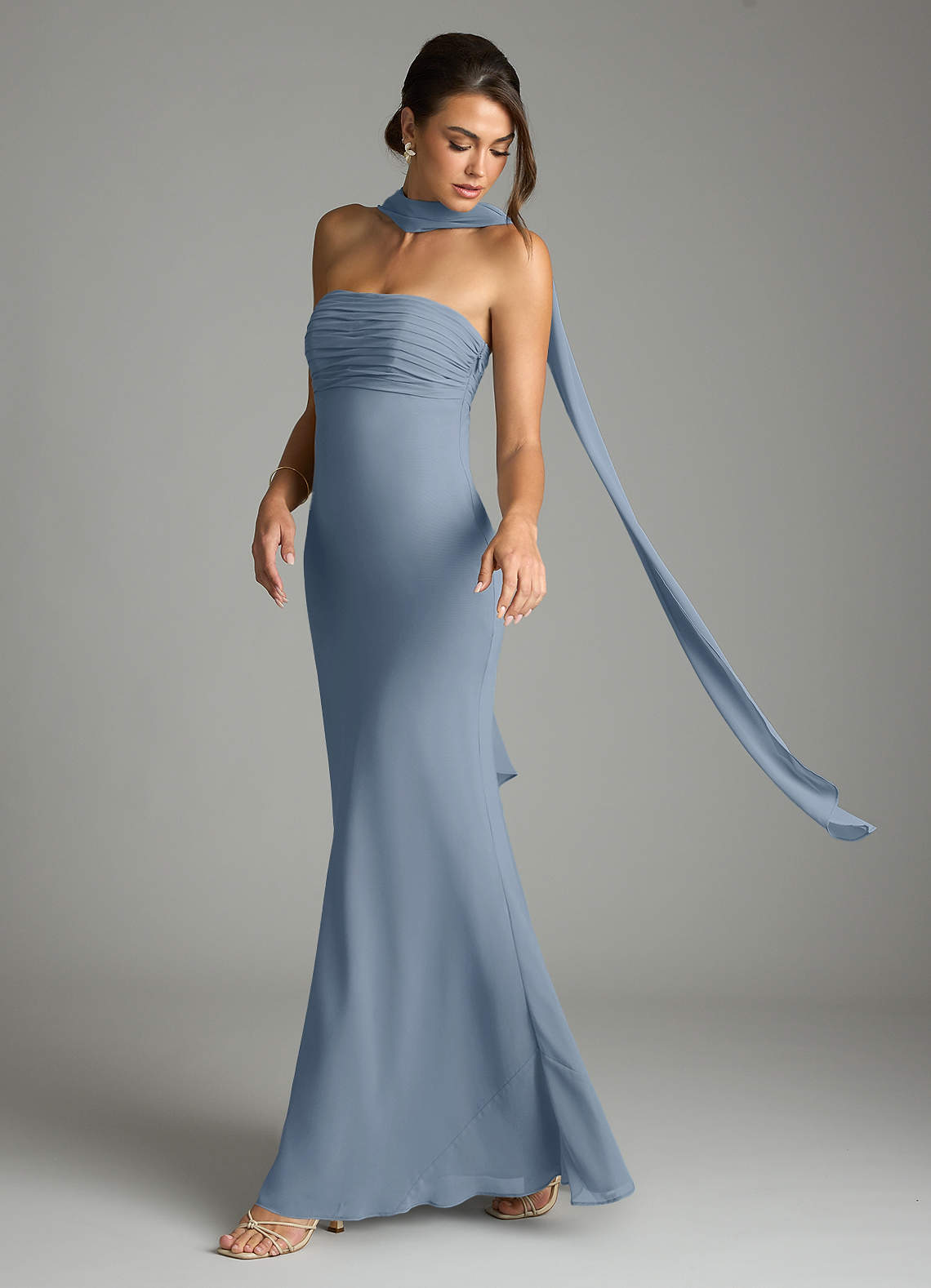 Saylor Mermaid Strapless Chiffon Bridesmaid Dress