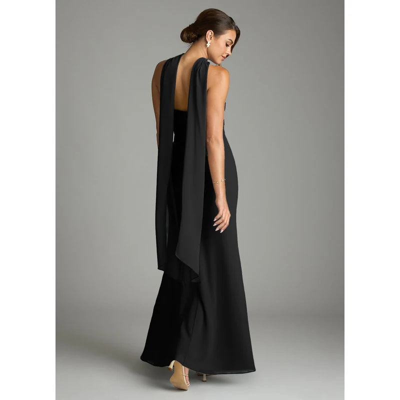 Saylor Mermaid Strapless Chiffon Bridesmaid Dress in black - additional view 6