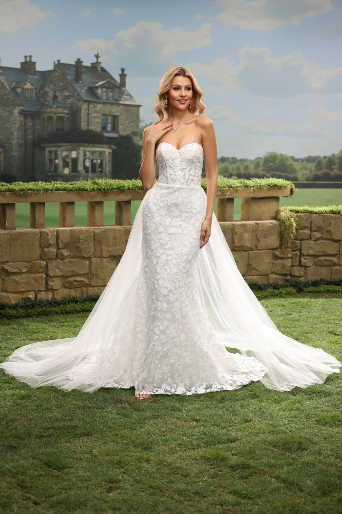 Seren white wedding dress front view 1