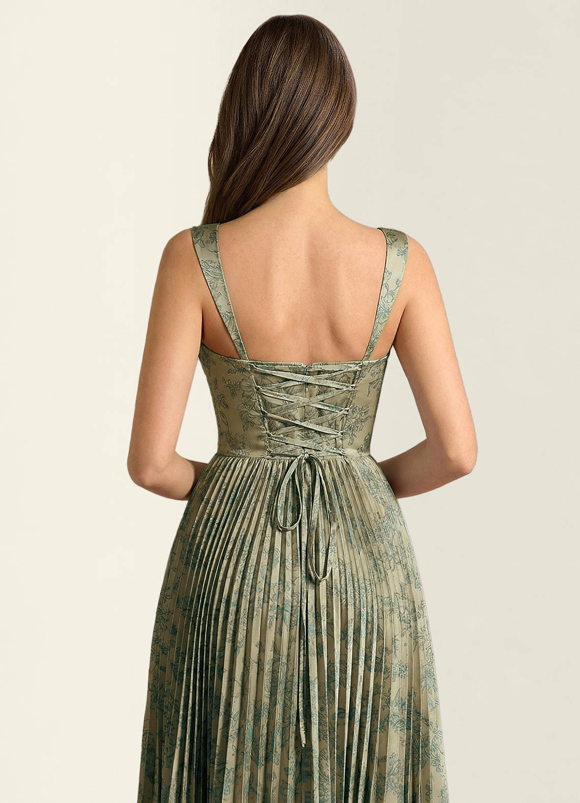 Simone A-Line Corset Floral Jacquard Prom Dress in Platinum Teal