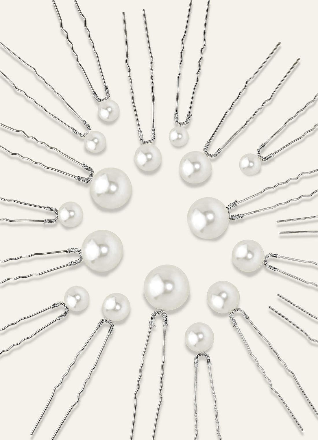Singular Pearl Hairpins 18pic Set — Gold — 图 1/10