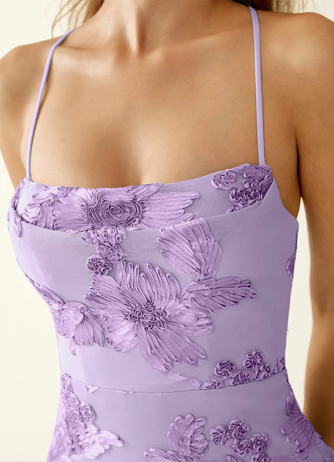 Sollan Bodycon Mini Stretch Lace Prom Dress in Wisteria