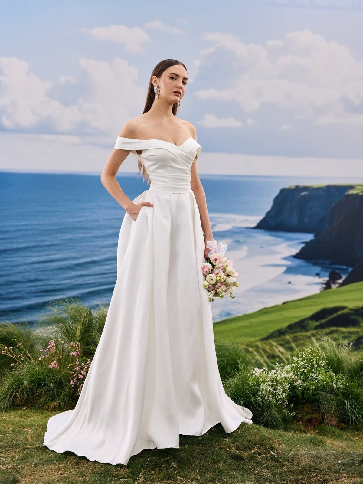 Sorelle satin wedding dress - view 3