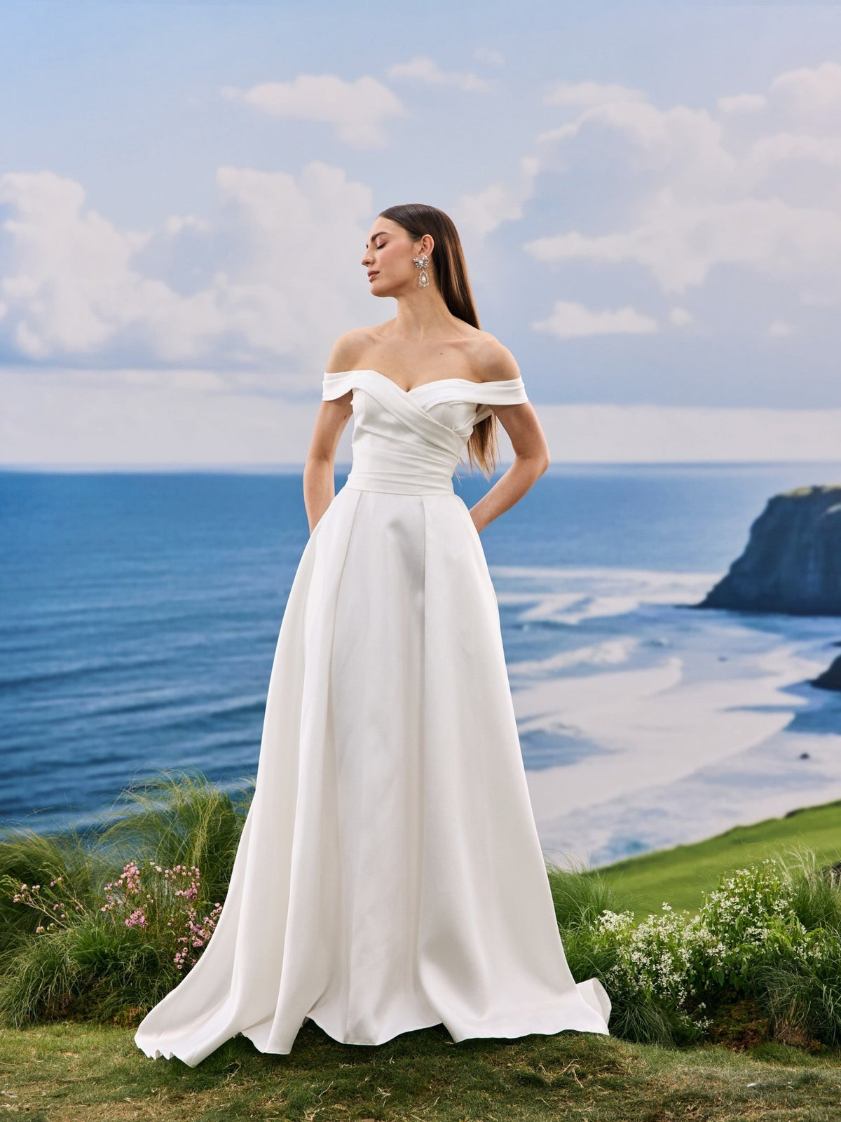 Sorelle satin wedding dress - view 9
