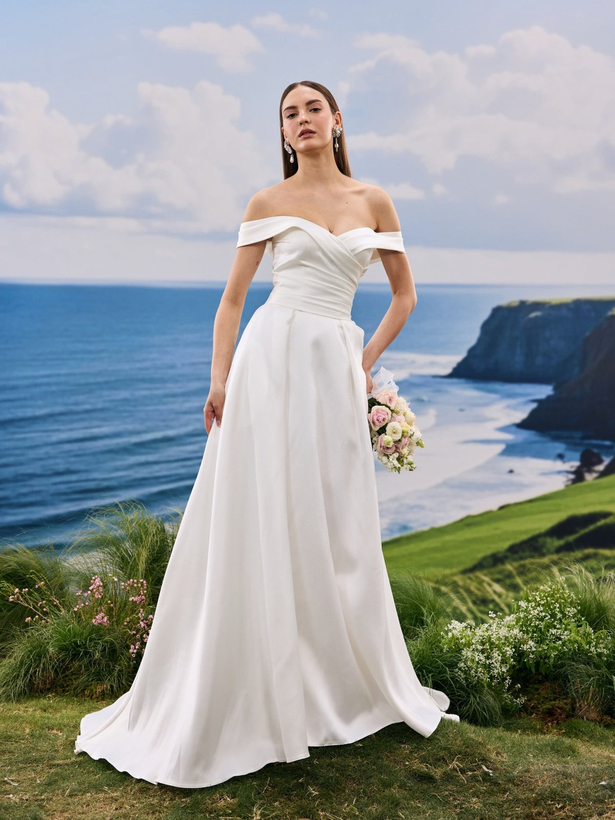 Sorelle satin wedding dress - view 10