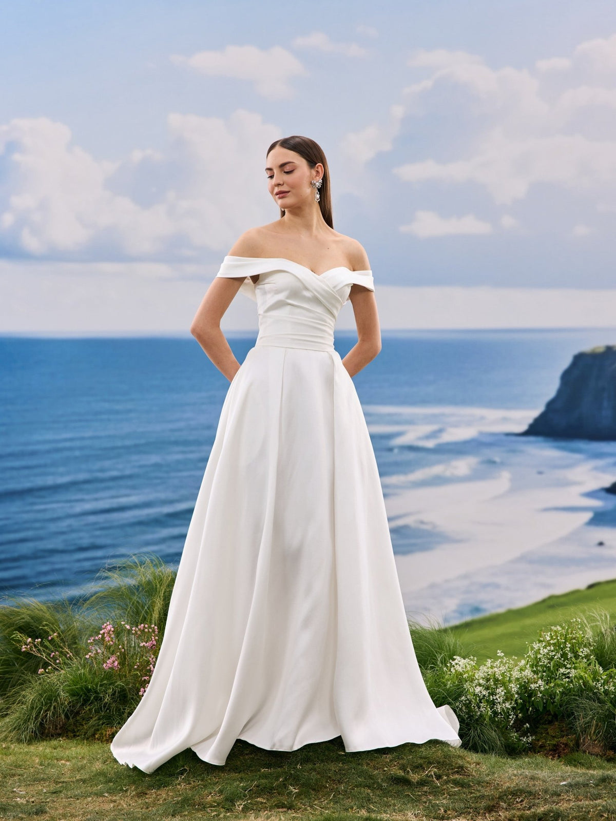 Sorelle satin wedding dress - view 2