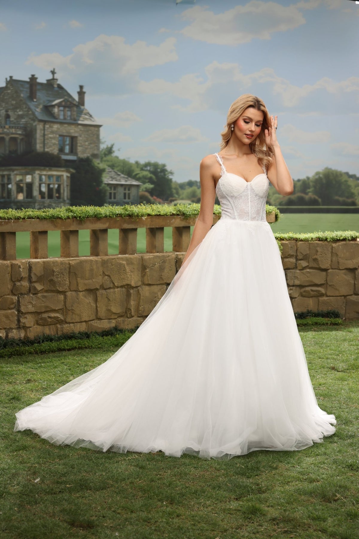 Talia white wedding dress detail view 8