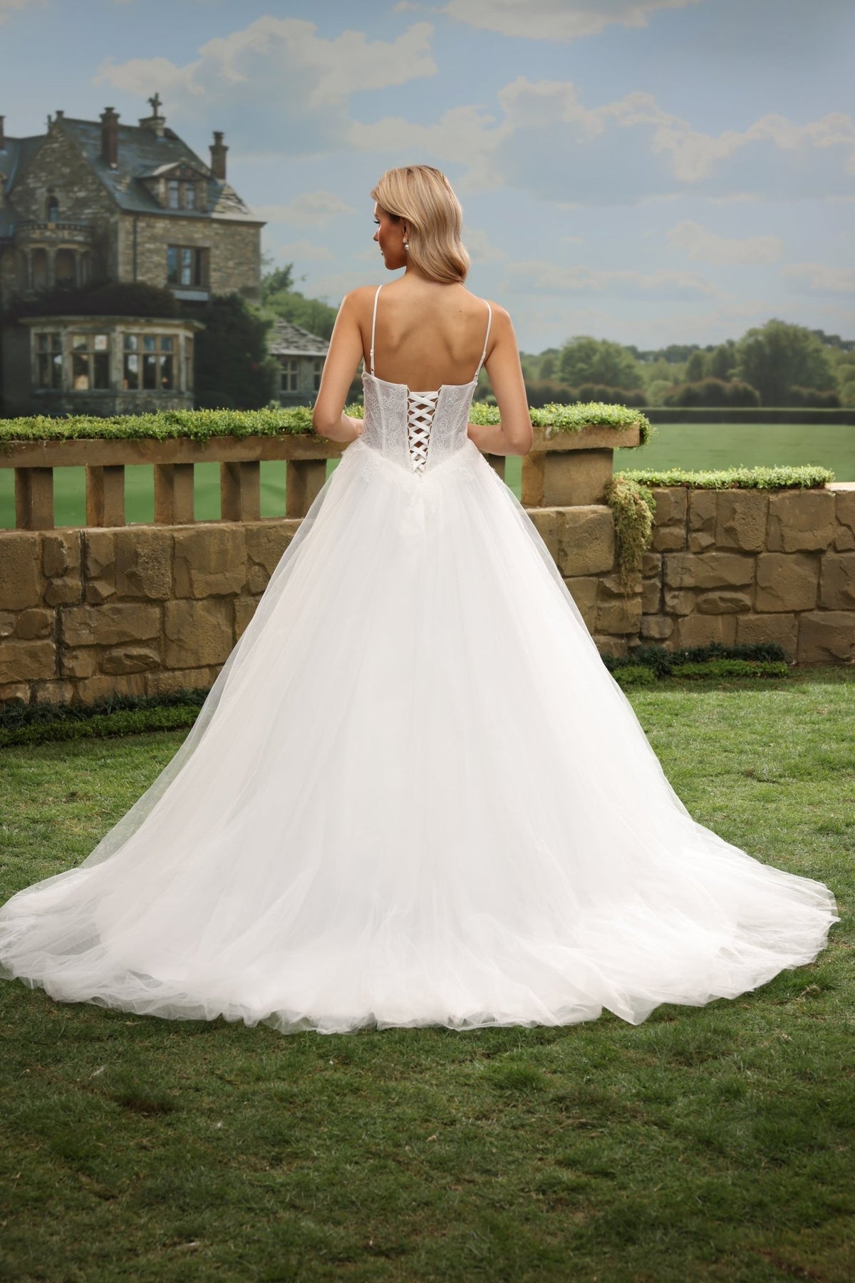 Talia white wedding dress back view 4