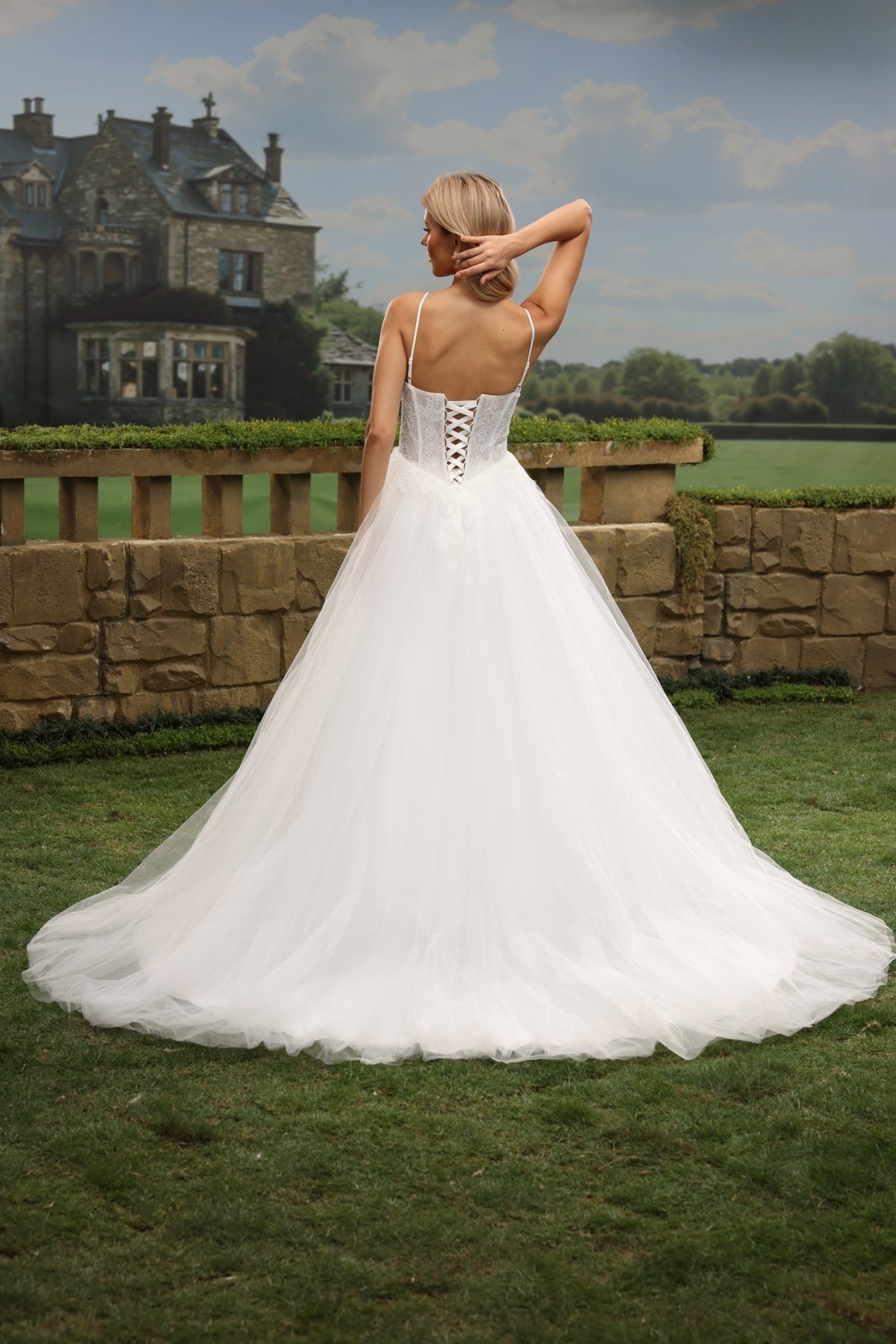 Talia white wedding dress back view 5
