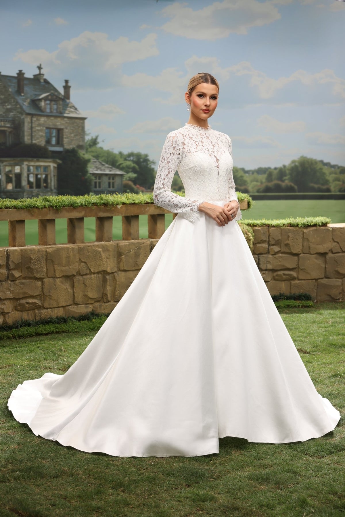 Tavia A-Line High-Neck wedding dress — design detail 8