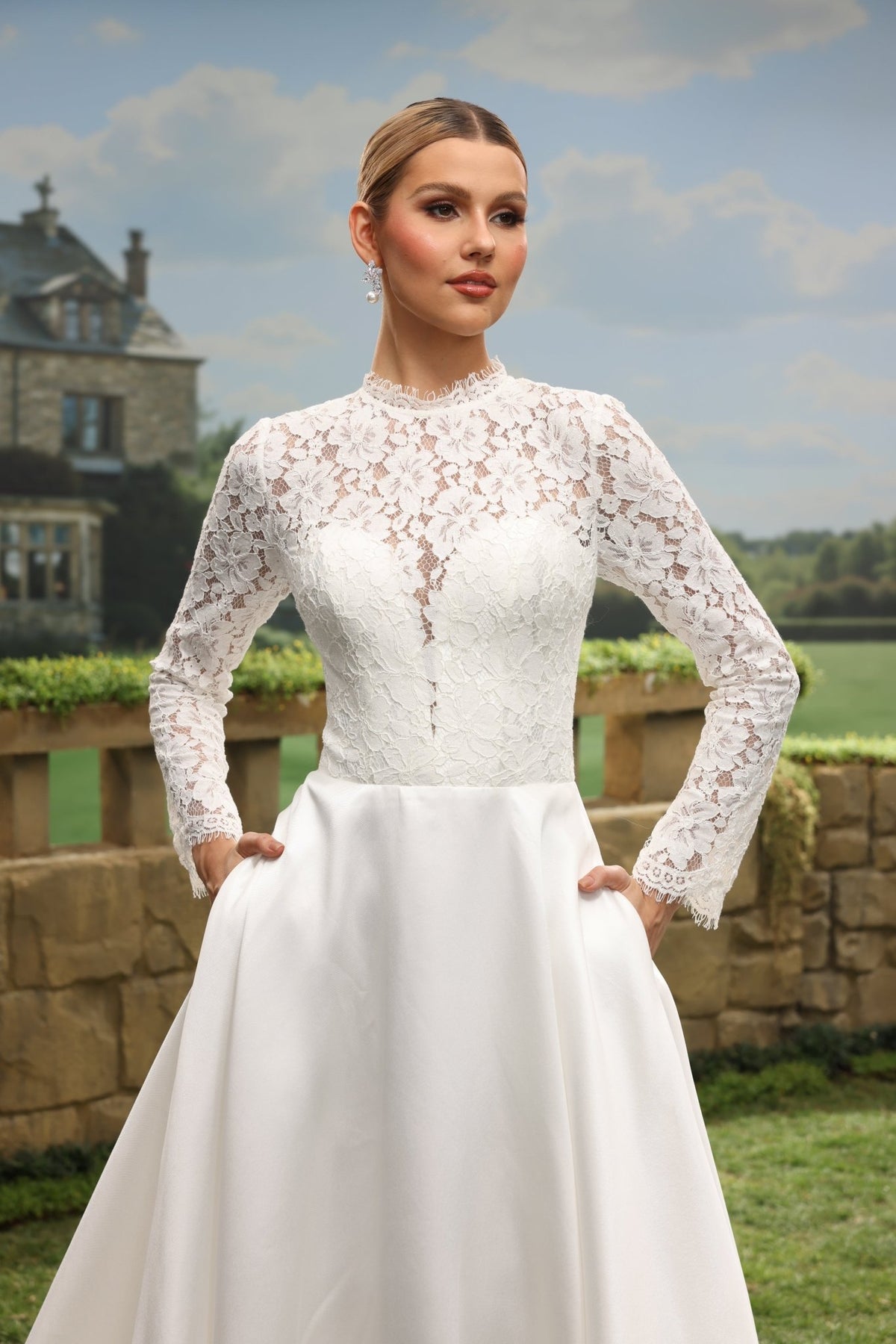 Tavia A-Line High-Neck wedding dress — design detail 6