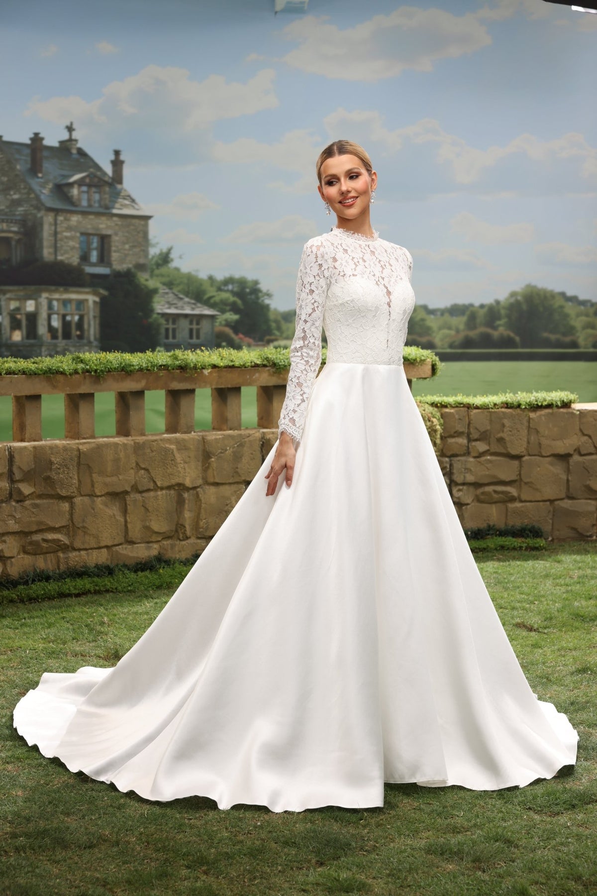 Tavia A-Line High-Neck wedding dress — design detail 3