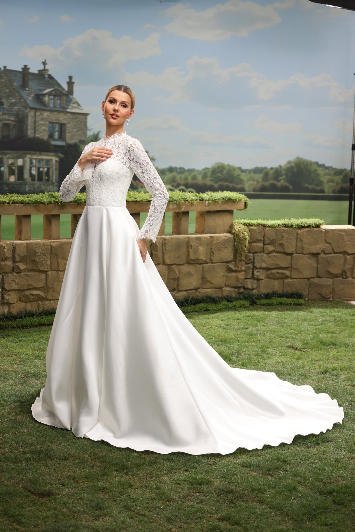 Tavia A-Line High-Neck wedding dress — design detail 9