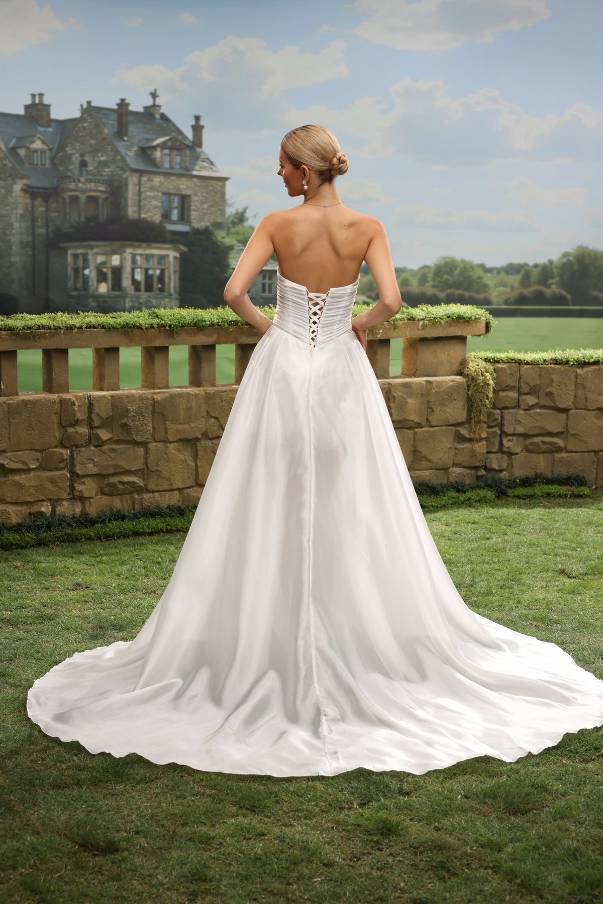 Tessa white wedding dress back view 5