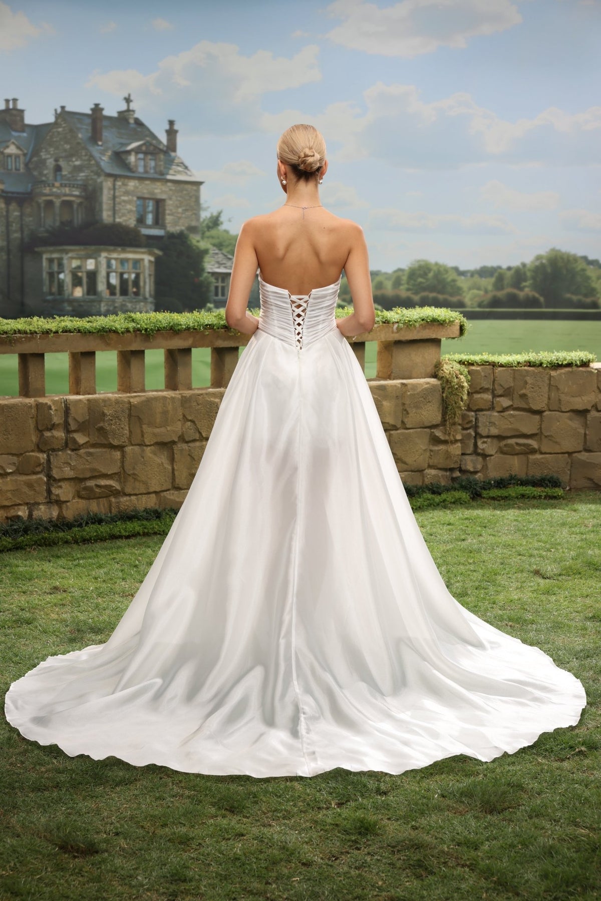 Tessa white wedding dress back view 4