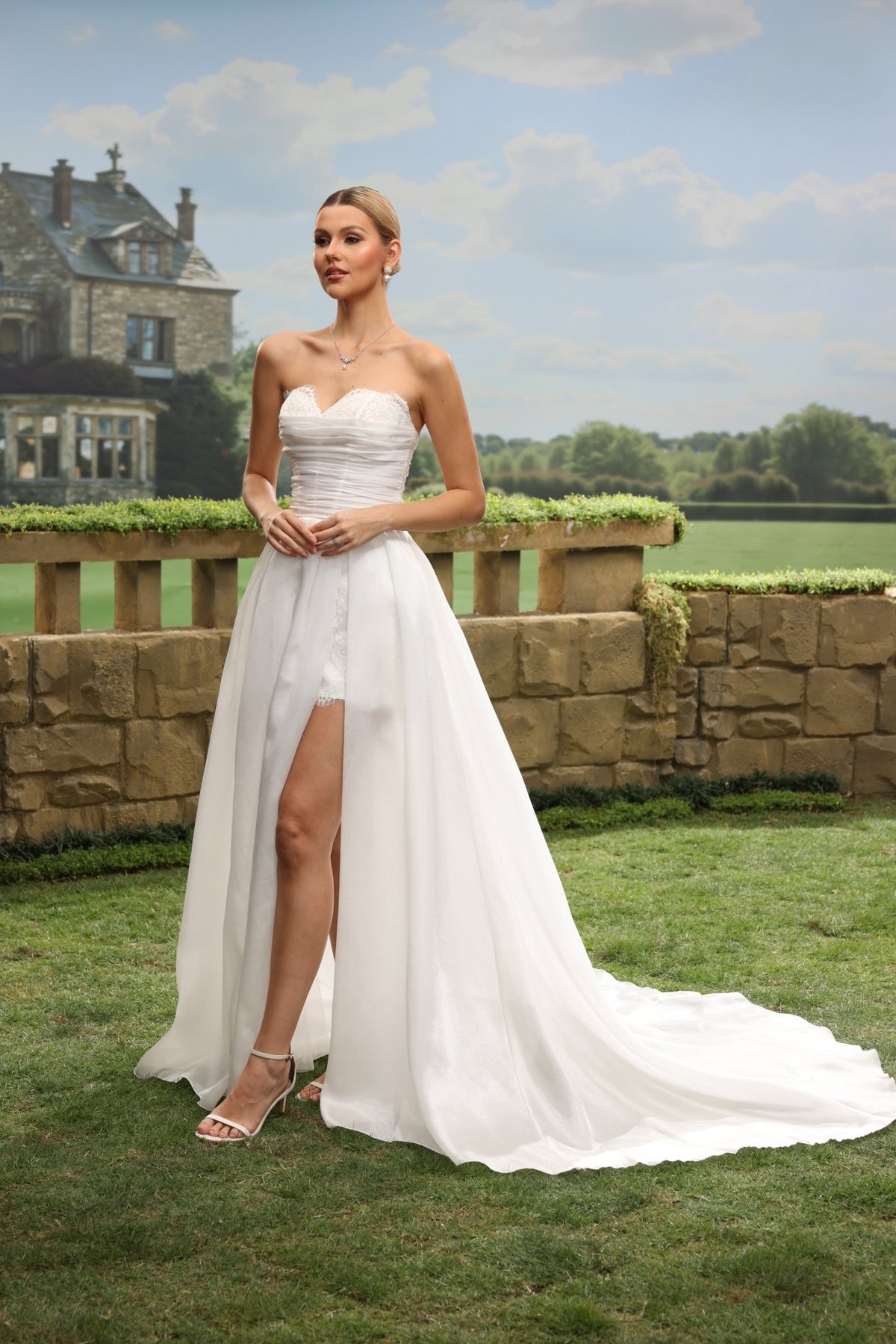 Tessa white wedding dress detail view 9