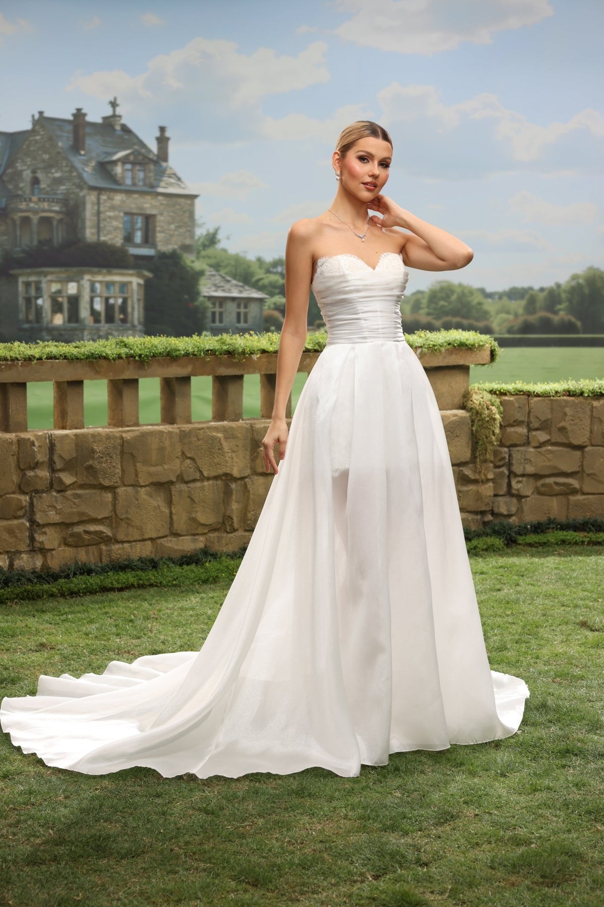 Tessa white wedding dress detail view 7