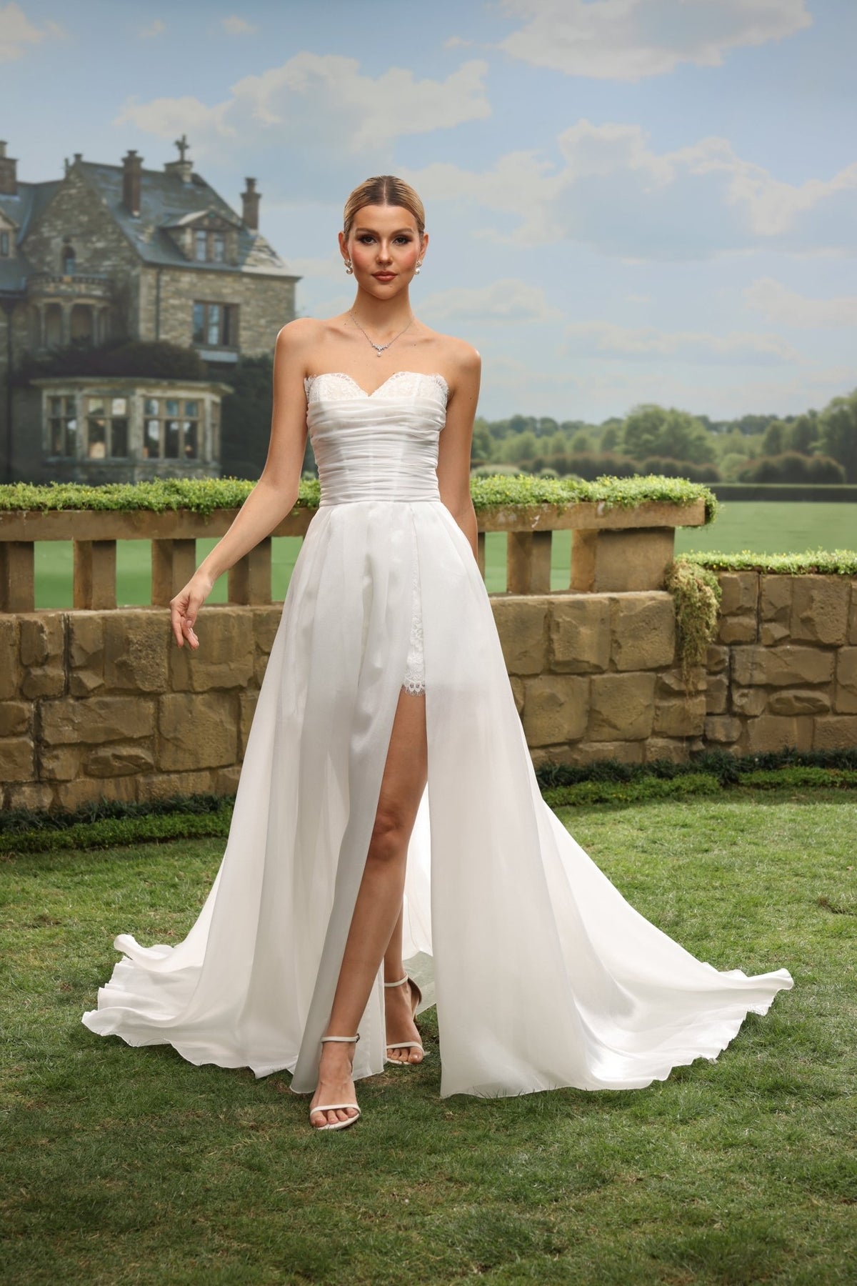 Tessa white wedding dress side view 3