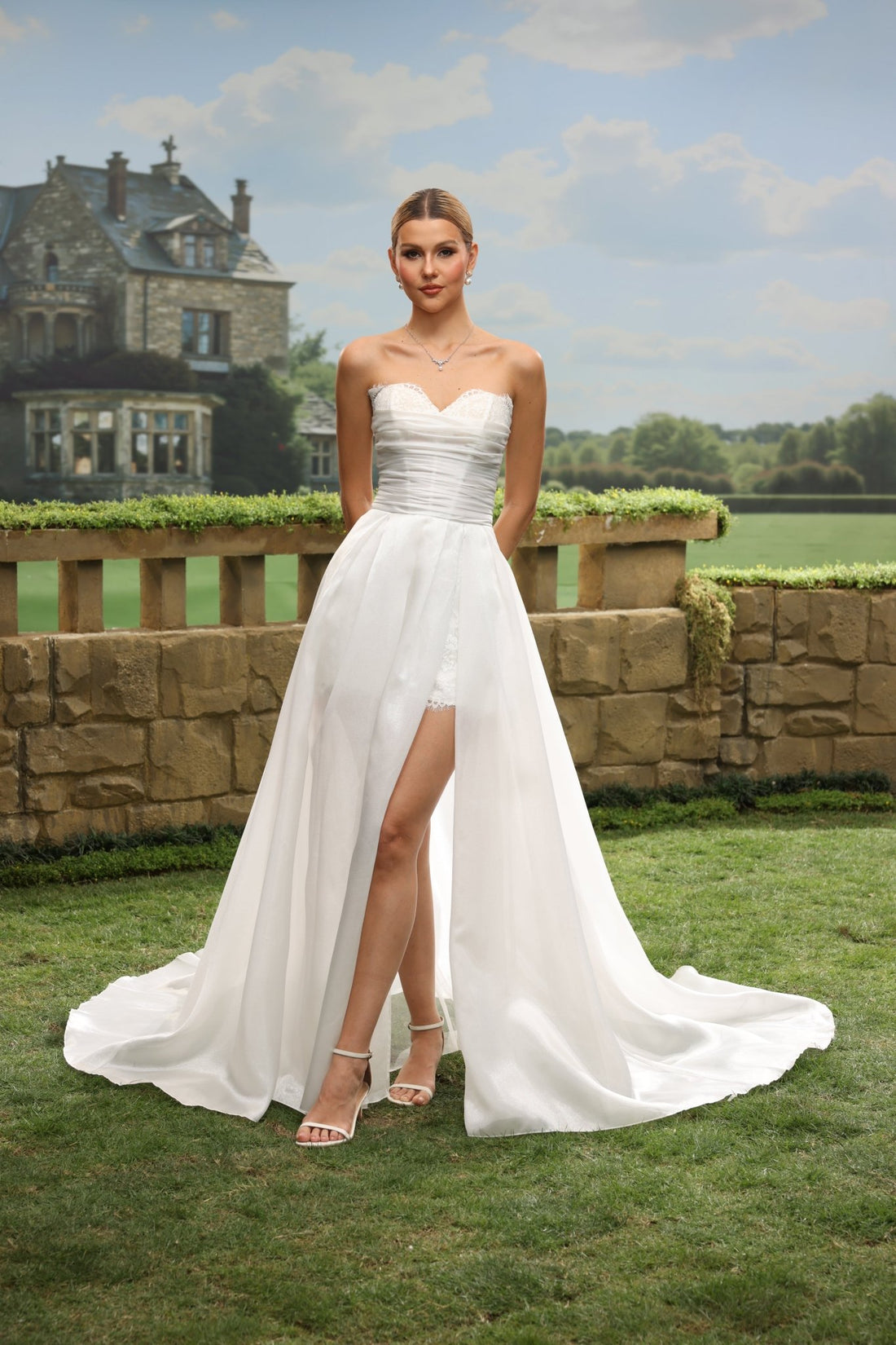 Tessa white wedding dress front view 1