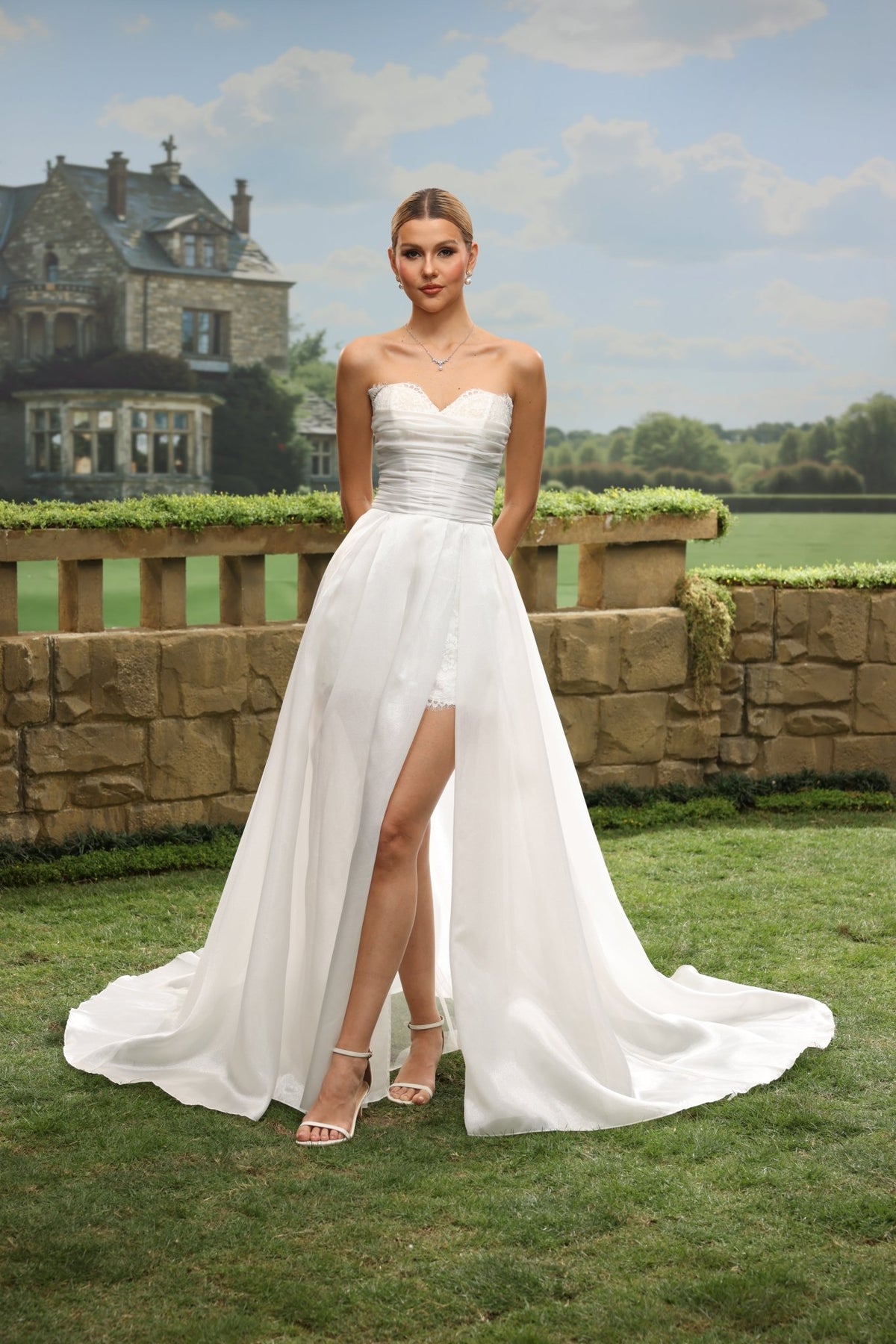 Tessa white wedding dress side view 2
