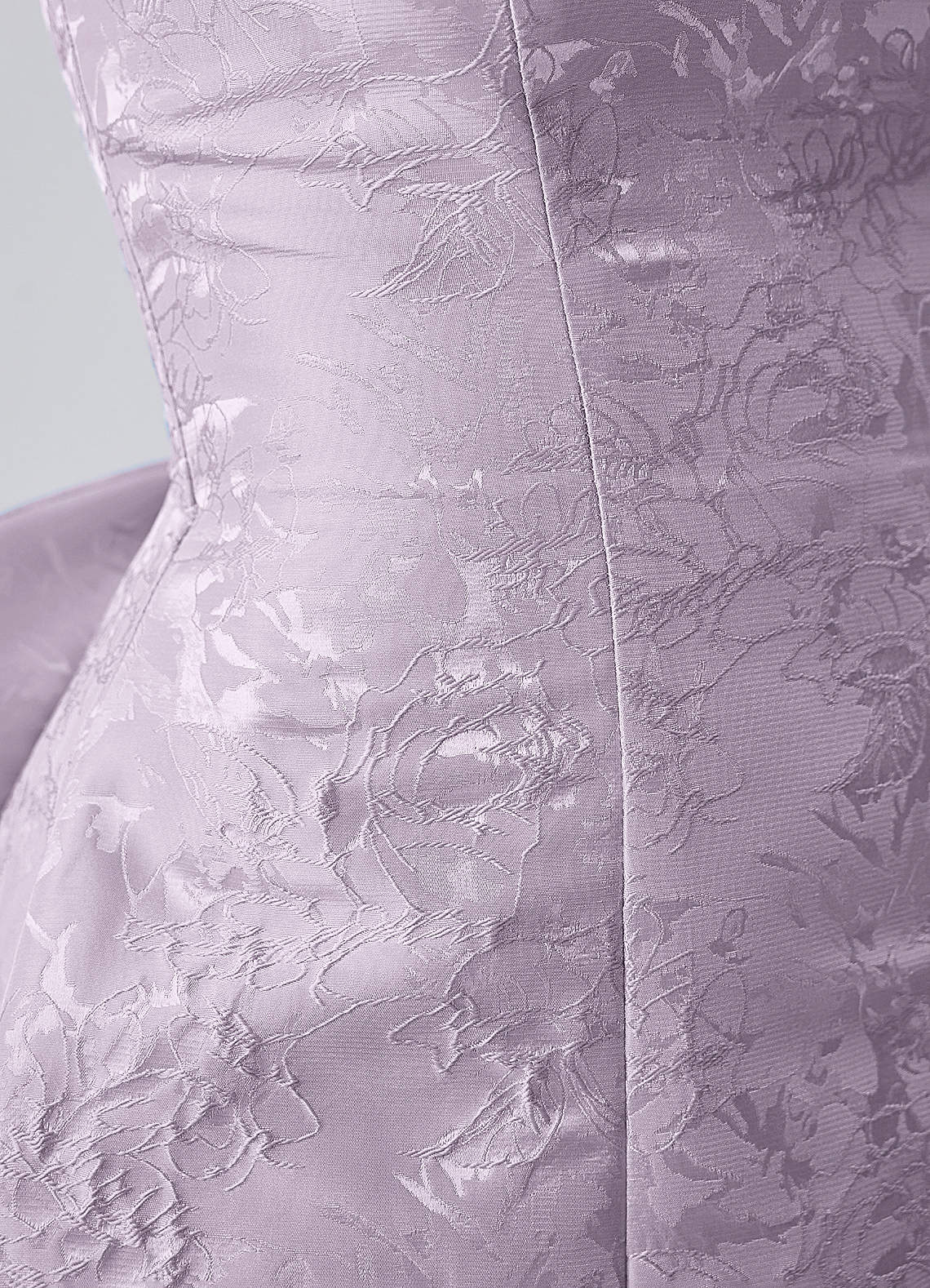 Thalassiana A-Line Square-Neck Floral Jacquard Prom Dress in Light Purple
