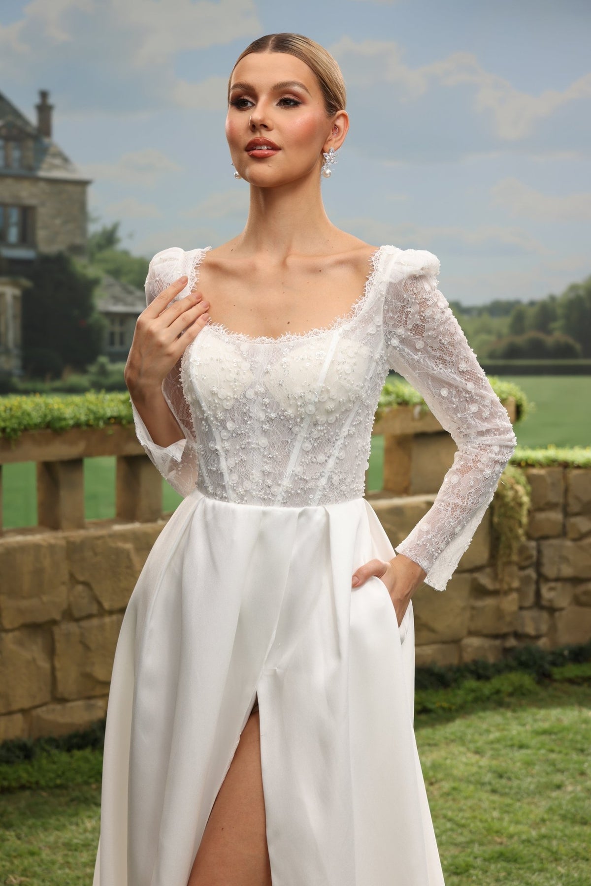 Uvella A-Line Scoop-Neck wedding dress — design detail 7