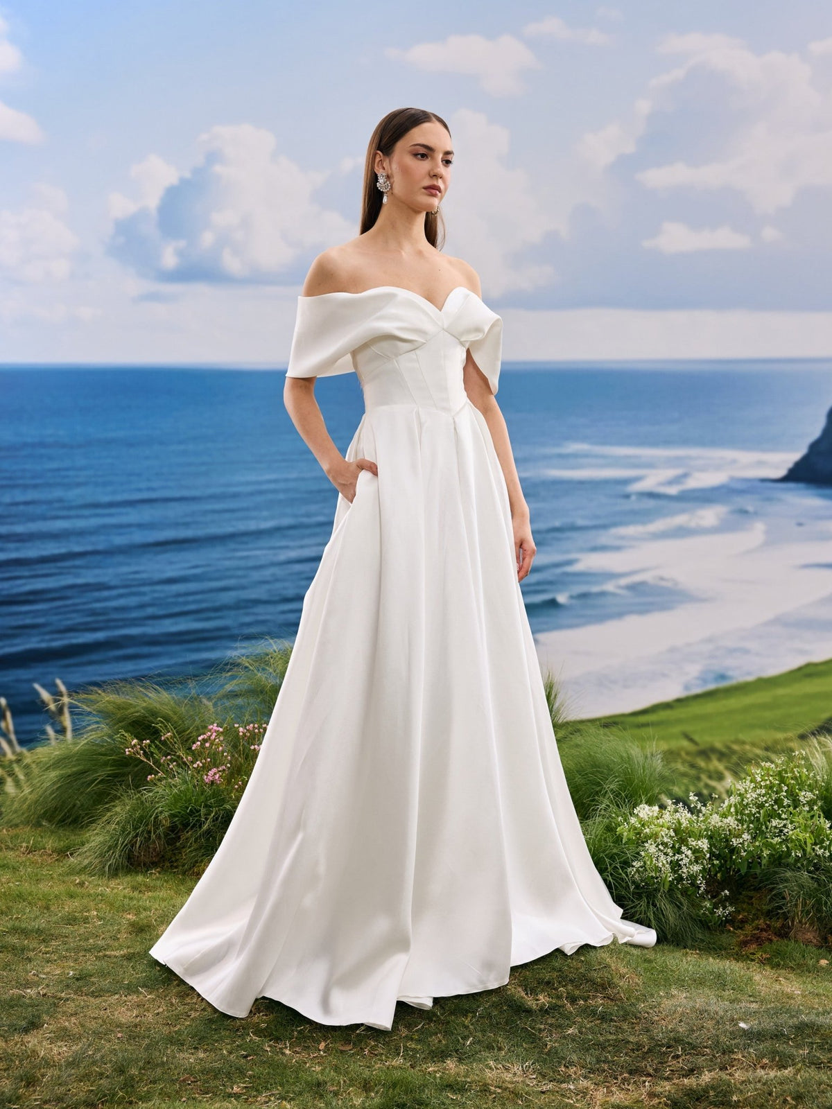 Valessia satin wedding dress - view 3
