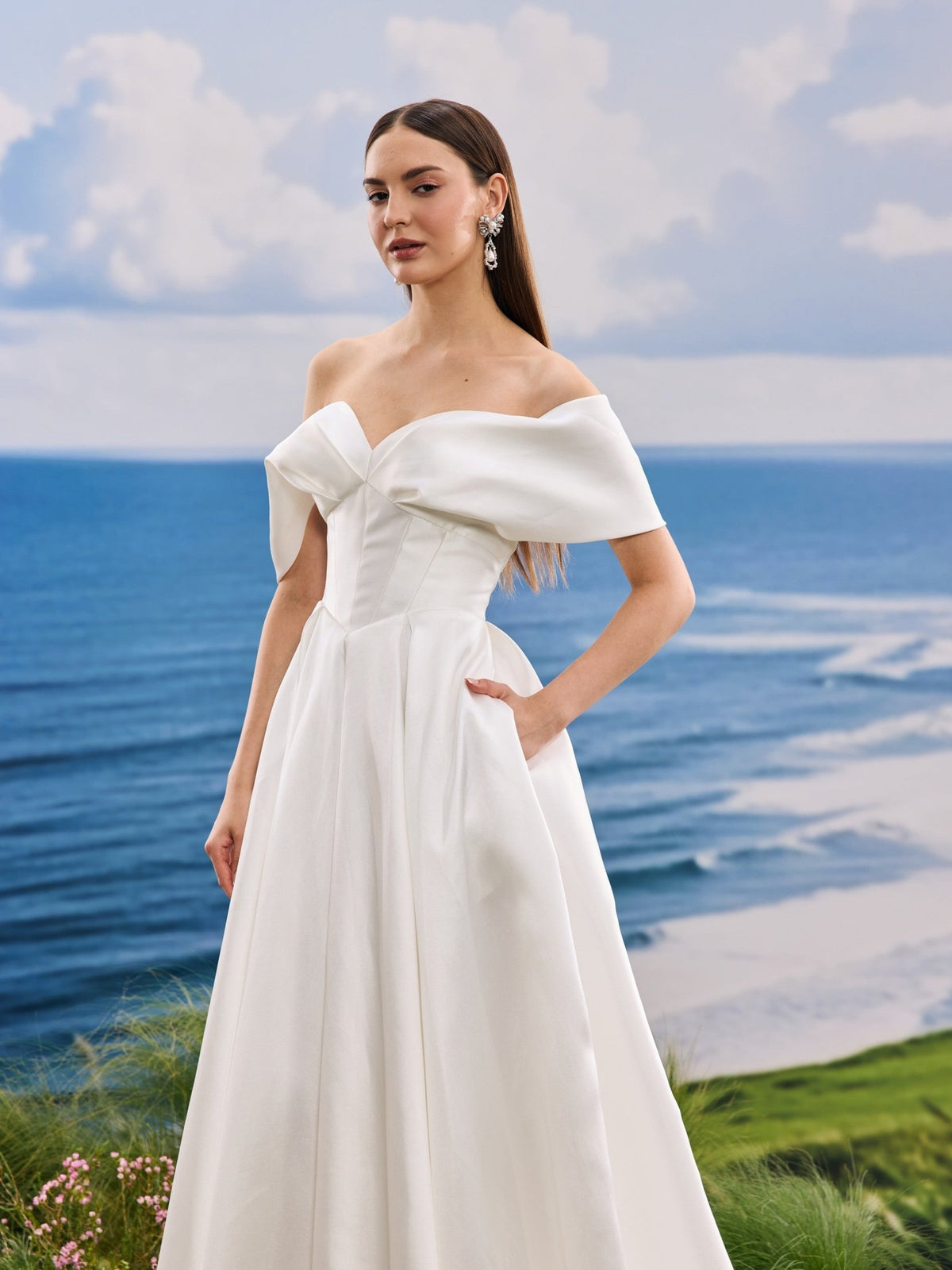 Valessia satin wedding dress - view 7