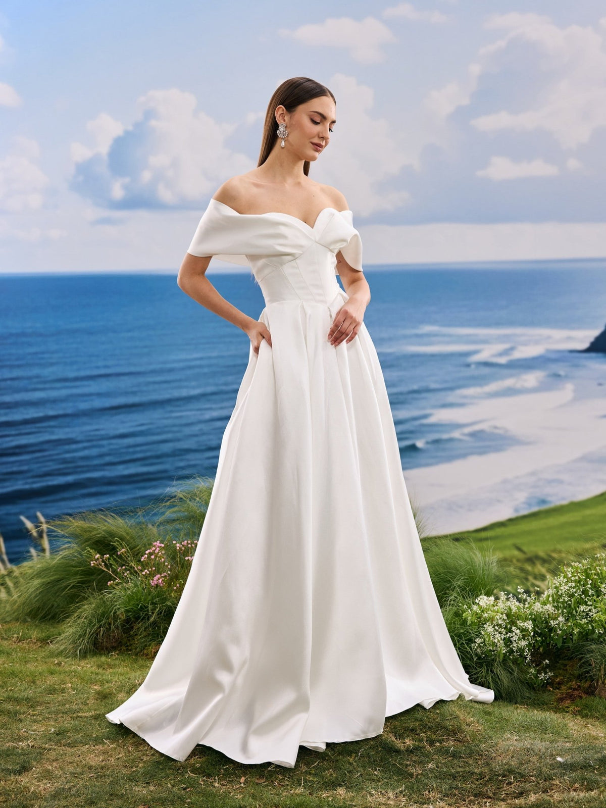 Valessia satin wedding dress - view 10