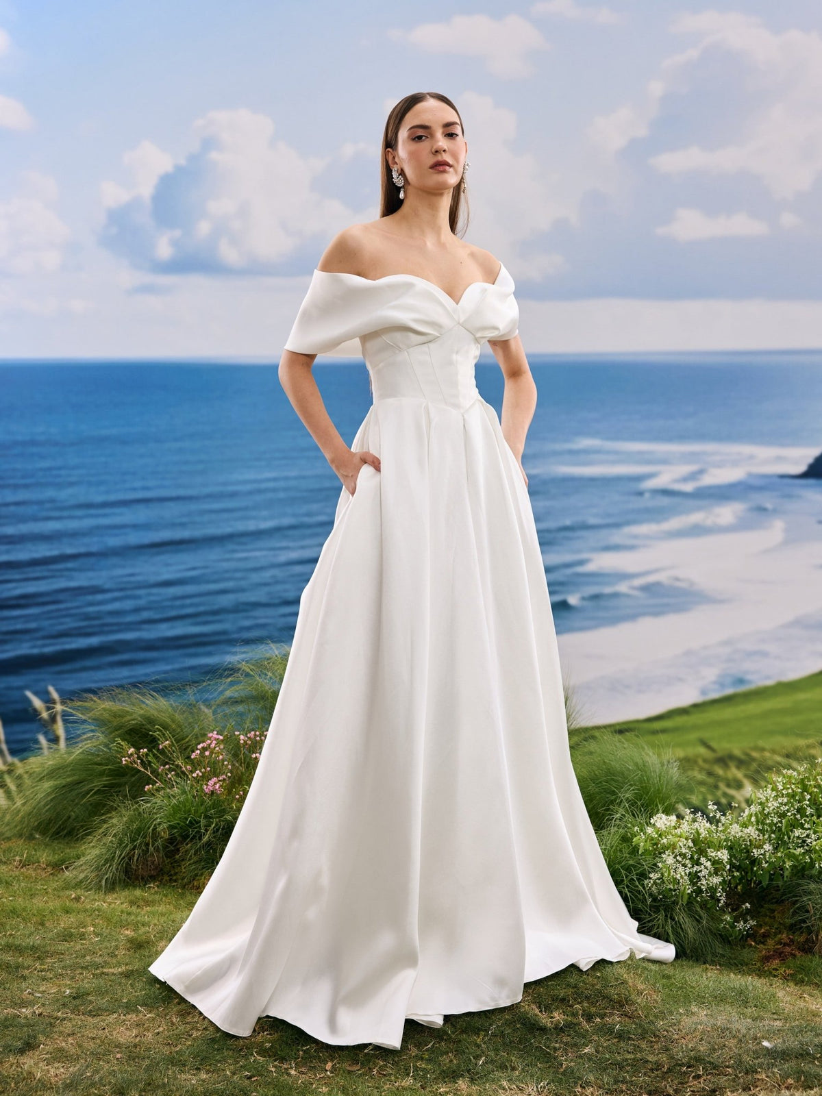 Valessia satin wedding dress - view 9