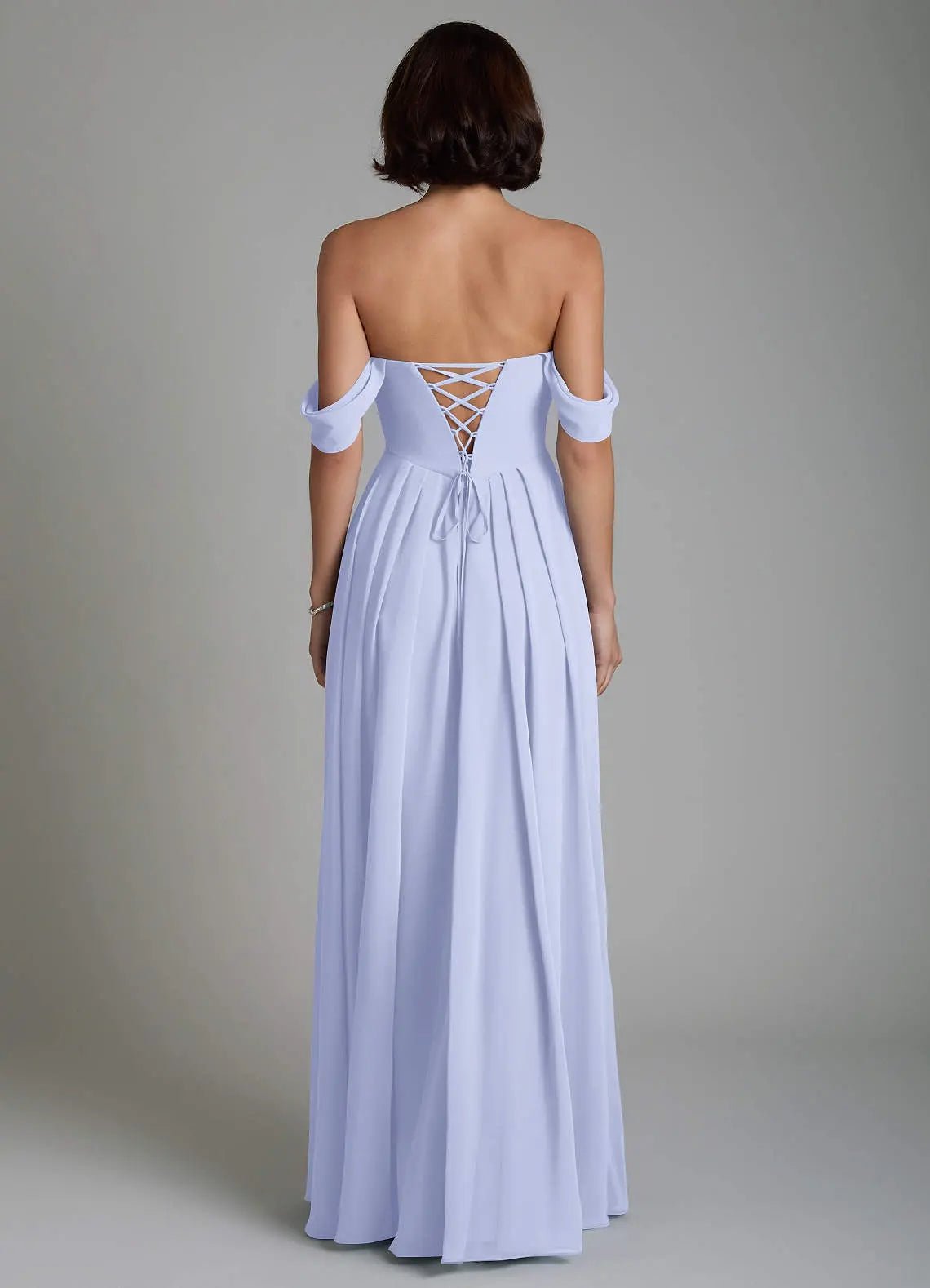 Loisa A-Line Off-the-Shoulder Chiffon Bridesmaid Dress in Lavender