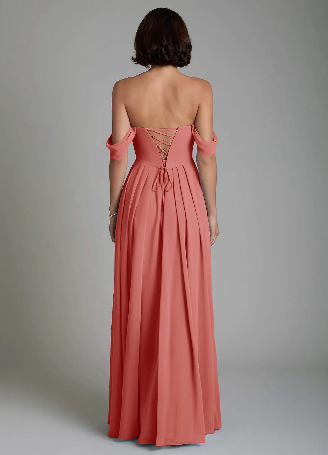 Loisa A-Line Off-the-Shoulder Chiffon Bridesmaid Dress in Antique Rose