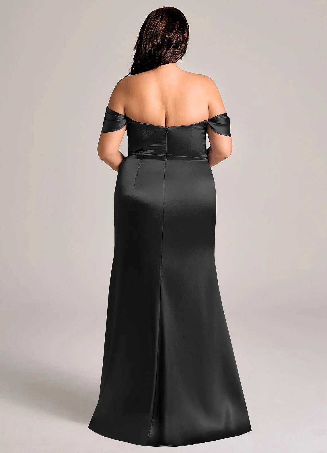 Saige Sheath Off-the-Shoulder Metallic Satin Bridesmaid Dress