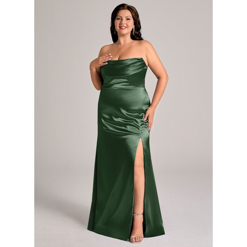 Velora Sheath Off-the-Shoulder Metallic Satin Bridesmaid Dress in Eucalyptus - official view 12
