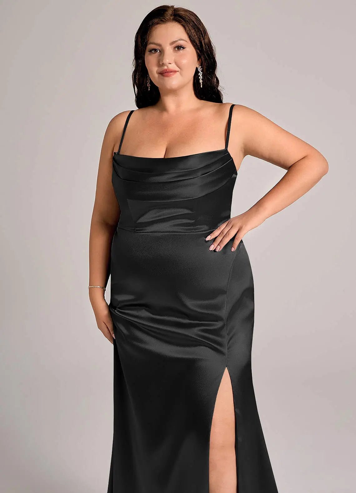 Saige Sheath Off-the-Shoulder Metallic Satin Bridesmaid Dress
