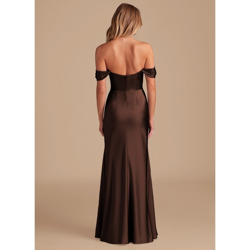 Velora (Azazie Saige) Ganache Metallic Satin Bridesmaid Dress — official gallery view 4