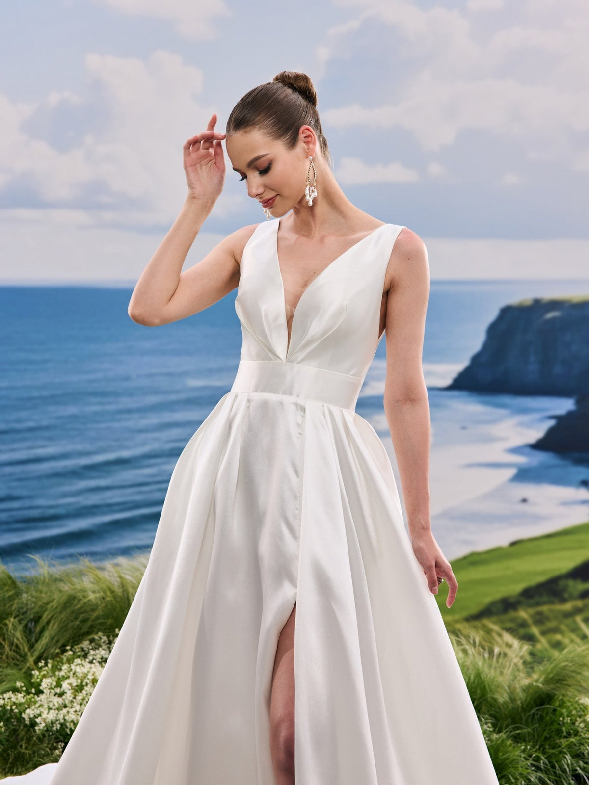 Veyra satin wedding dress - view 7