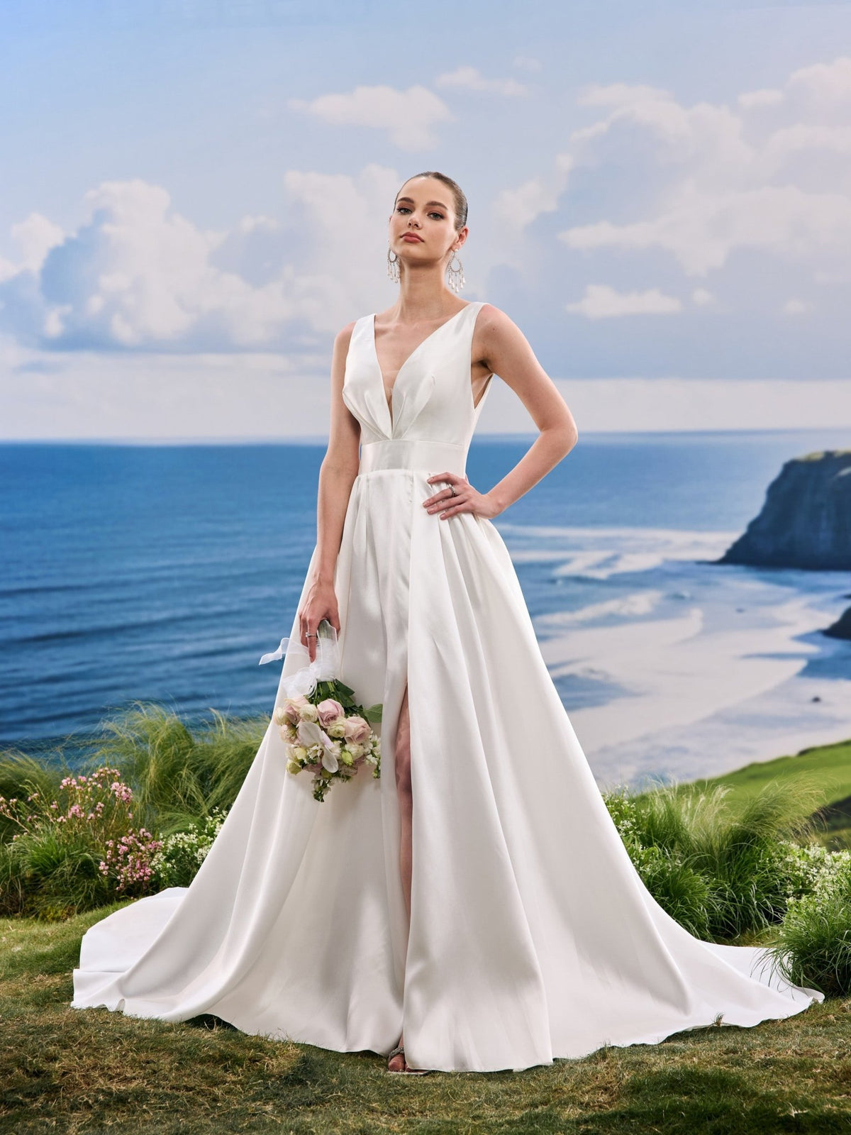 Veyra satin wedding dress - view 8