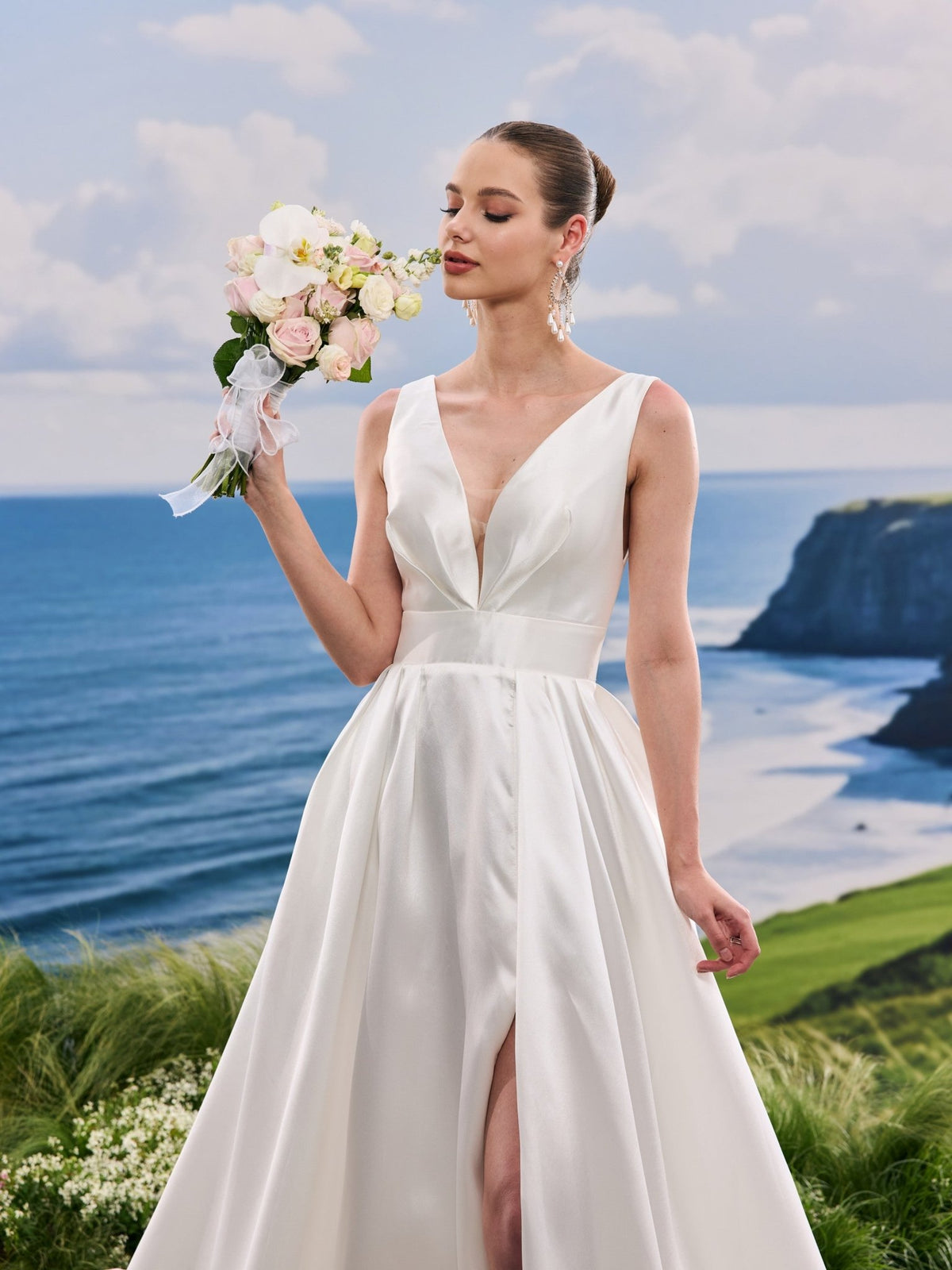 Veyra satin wedding dress - view 6