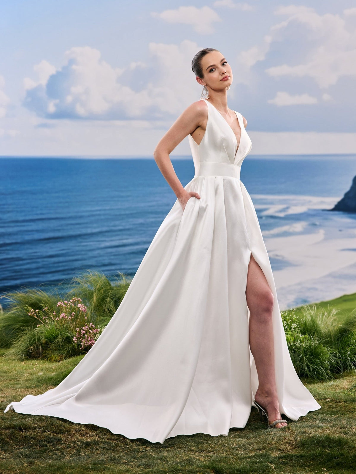 Veyra satin wedding dress - view 9