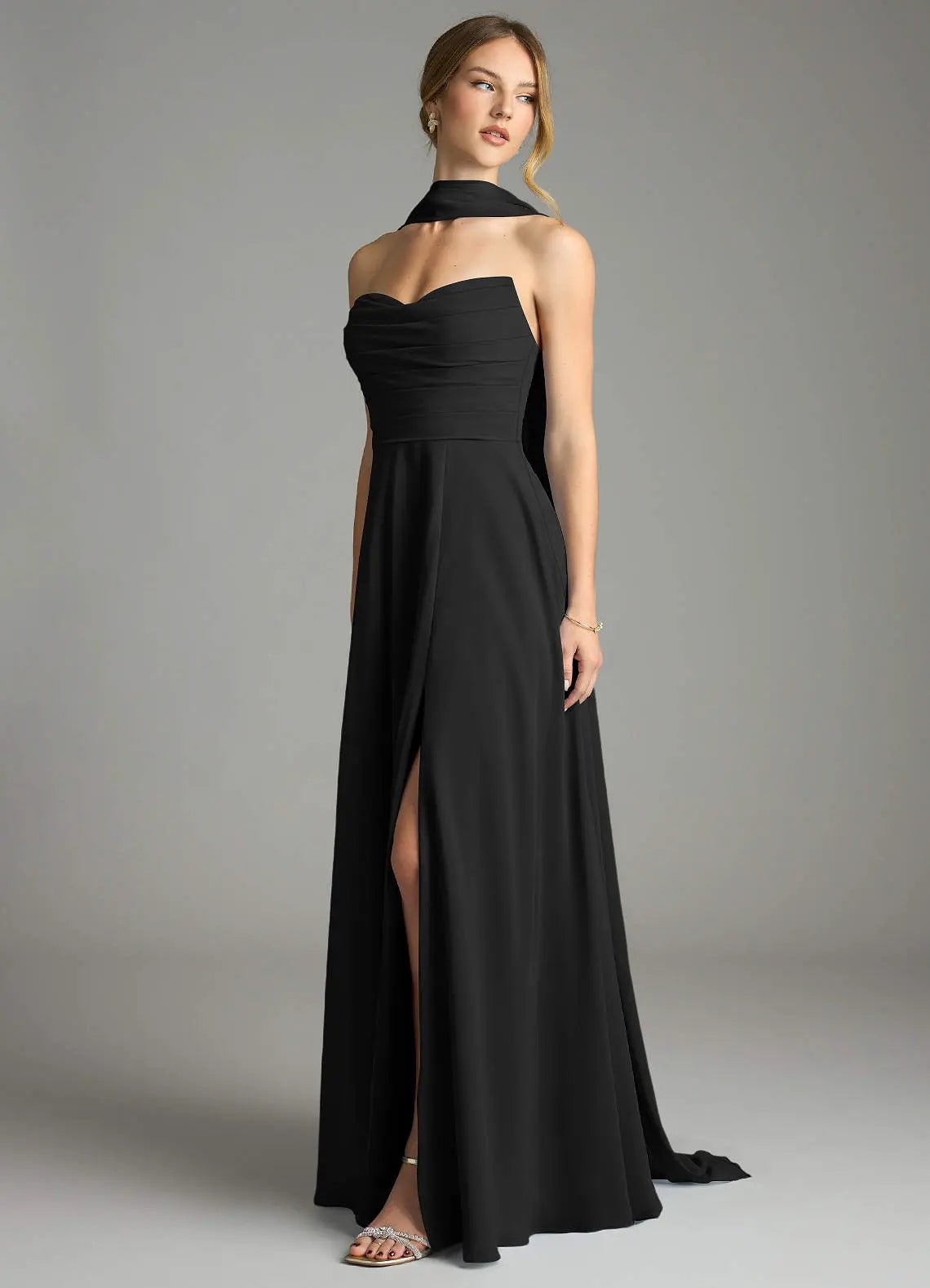 Ayla A-Line V-Neck Chiffon Bridesmaid Dress