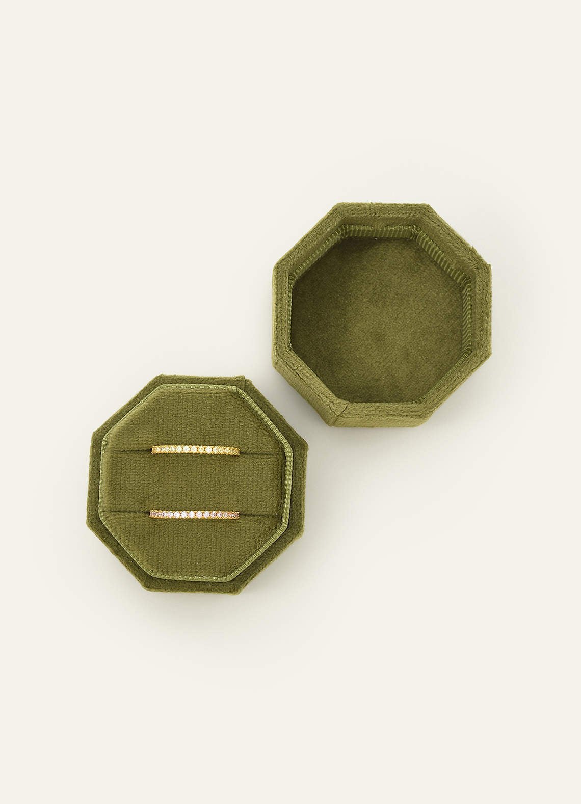 Wedding Day Velvet Ring Box — Moss Green — 图 25/132
